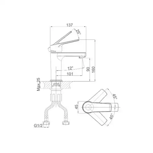 Смеситель раковины черный Daiva DA 10-10 D - almatherm.kz