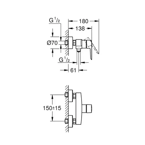 Смеситель душа черный матовый Grohe Start 322792432 - almatherm.kz