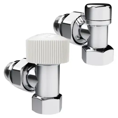 Комплект клапанов радиаторных термостатических угловой 1/2" хром Design Royal Thermo - almatherm.kz