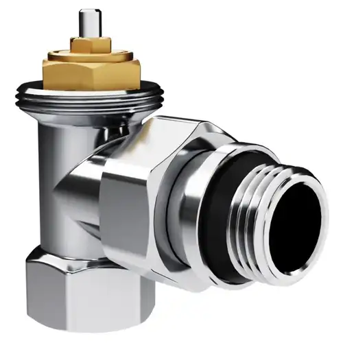 Комплект клапанов радиаторных термостатических угловой 1/2" хром Design Royal Thermo - almatherm.kz