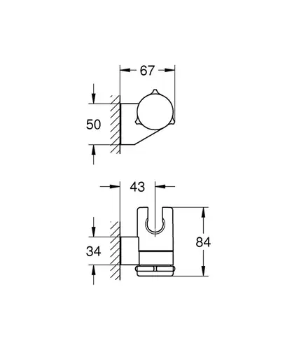 Кронштейн для лейки черный Grohe Tempesta 275952431 - almatherm.kz
