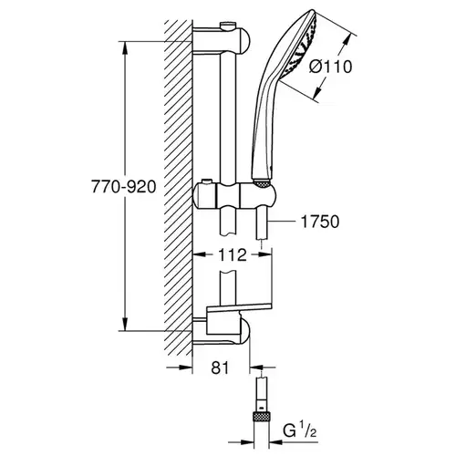 Душевой гарнитур с мыльницей Grohe Euphoria 27267001 - almatherm.kz