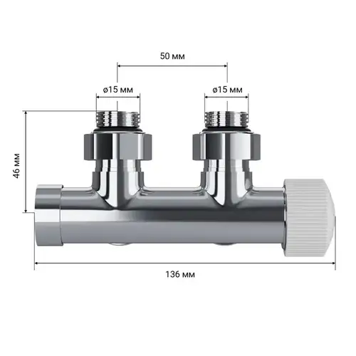 Узел нижний для радиатора термостатический угловой хром 1/2" M30x1.5 Royal Thermo Design Pro - almatherm.kz