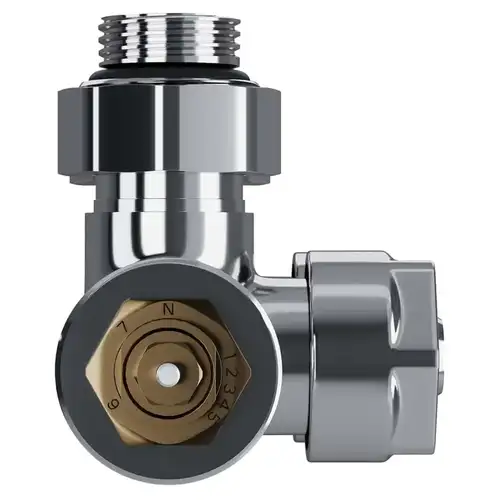 Узел нижний для радиатора термостатический угловой хром 1/2" M30x1.5 Royal Thermo Design Pro - almatherm.kz