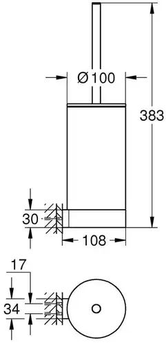 Ершик туалетный с держателем фантомный черный Grohe Selection 41215KF0 - almatherm.kz