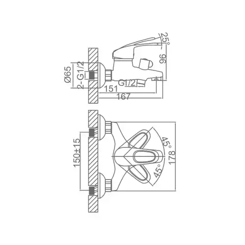 Смеситель ванны Daiva DA 2-6 - almatherm.kz