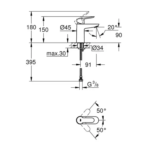 Смеситель раковины Grohe BauEdge 23330000 - almatherm.kz