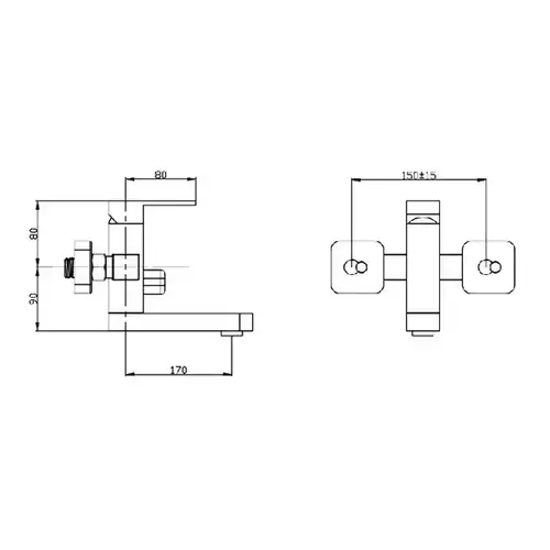 Смеситель ванны короткий излив бетон Divic DV 1-6-FB-E - almatherm.kz