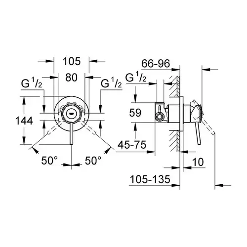 Набор для гигиенического душа GROHE BauClassic (26506) скрытого монтажа (129186) - almatherm.kz
