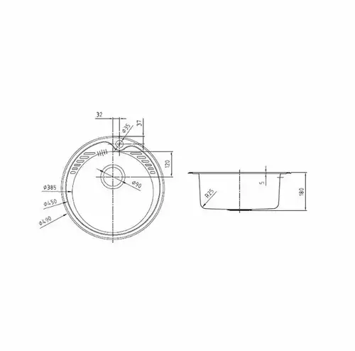 Мойка врезная круглая 490 стальная Iddis SUN49P0i77 - almatherm.kz