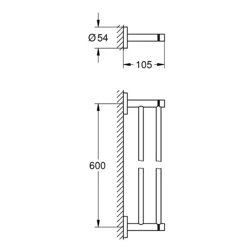 Полотенцедержатель двойной 600 мм Grohe Essentials 40802001 - almatherm.kz