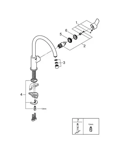 Смеситель кухни Grohe BauEdge 31367000 - almatherm.kz