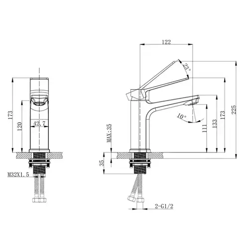Смеситель раковины бетон Divic DV 18-10-PB-AA - almatherm.kz