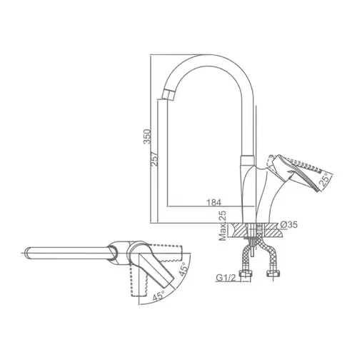 Смеситель кухни Daiva DA 7-3 - almatherm.kz