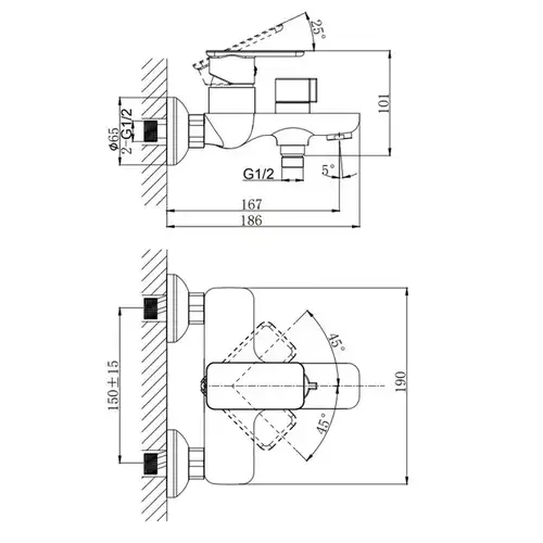 Смеситель ванны Daiva DA 9-6 - almatherm.kz