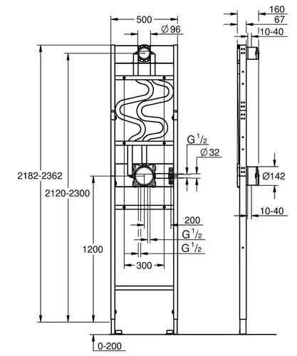 Инсталляция для душа Rapido DUO Grohe 1039949990 - almatherm.kz