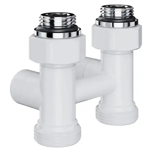Узел нижнего подключения радиатора прямой 1/2"х3/4" EK белый Royal Thermo Design - almatherm.kz