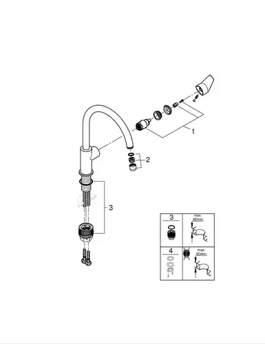 Смеситель кухни с высоким изливом Grohe BauEdge 31233001 - almatherm.kz
