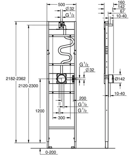 Инсталляция для душа Grohe Rapido Mono 1039939990 - almatherm.kz