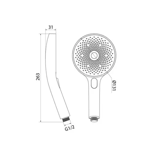Душевая лейка 3 режима круглый черный Iddis SpaHome SPA3F0Bi18 - almatherm.kz