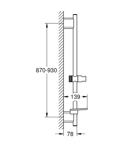 Душевая штанга 900 мм, суперсталь (26603DC0) Rainshower SmartActive GROHE - almatherm.kz