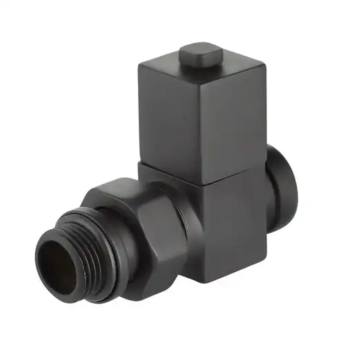 Набор дизайн-вентилей CUBE, прямой (черный) 1/2" Royal Thermo - almatherm.kz