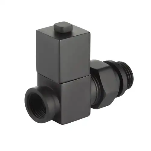Набор дизайн-вентилей CUBE, прямой (черный) 1/2" Royal Thermo - almatherm.kz