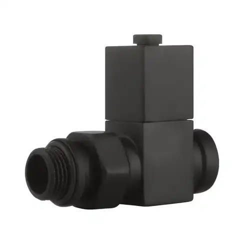 Набор дизайн-вентилей CUBE, прямой (черный) 1/2" Royal Thermo - almatherm.kz