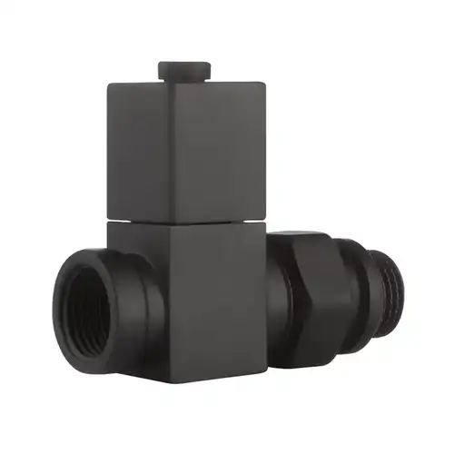 Набор дизайн-вентилей CUBE, прямой (черный) 1/2" Royal Thermo - almatherm.kz