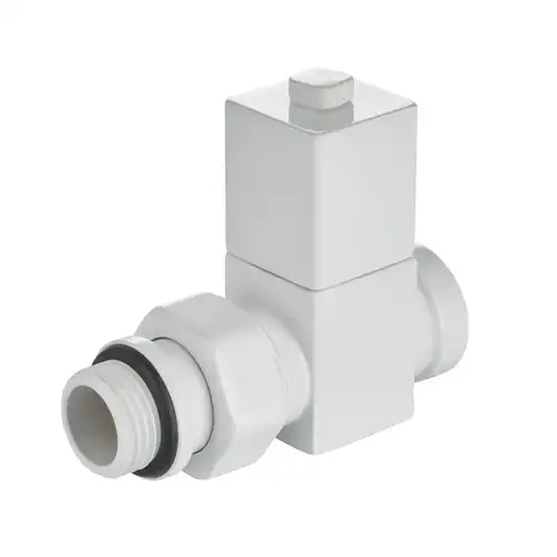 Набор дизайн-вентилей CUBE, прямой (белый) 1/2" Royal Thermo - almatherm.kz