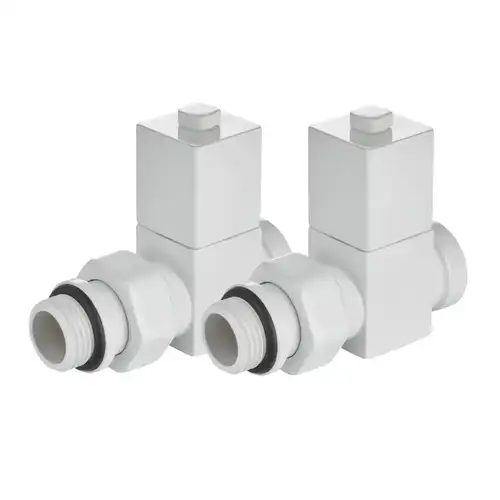 Набор дизайн-вентилей CUBE, прямой (белый) 1/2" Royal Thermo - almatherm.kz