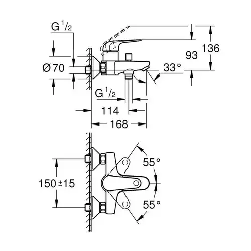 Смеситель ванны Grohe Euroeco 32743001 - almatherm.kz