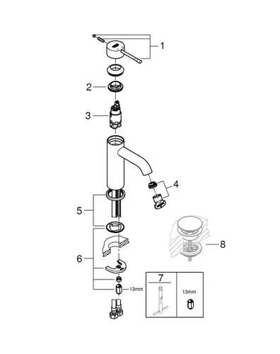 Смеситель раковины Grohe Essence+ 23590001 - almatherm.kz