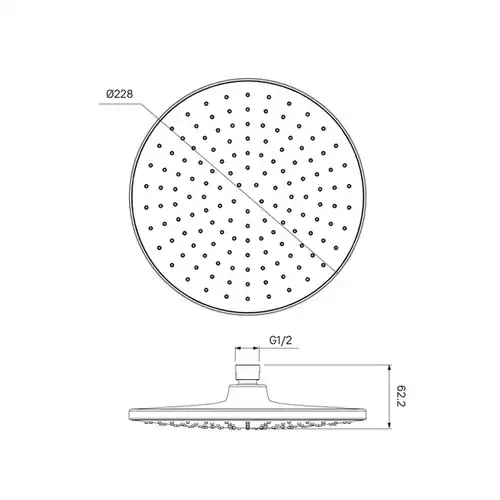Лейка тропического душа круглая черная Iddis Optima Home OPH22BRi64 - almatherm.kz