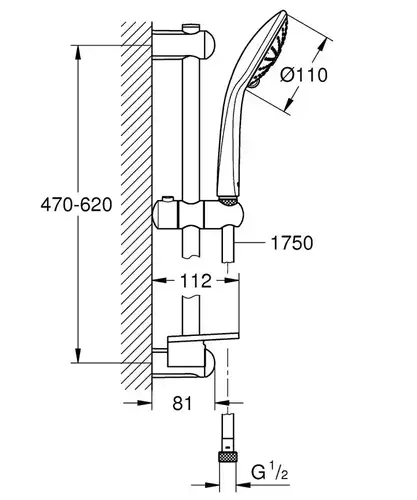 Душевой гарнитур Grohe Euphoria 27243001 - almatherm.kz