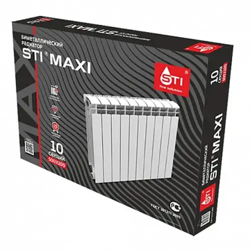 Радиатор биметаллический 500/100 (1 секция) STI MAXI - almatherm.kz
