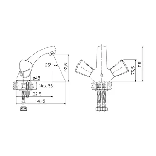 Смеситель раковины Iddis Bounce BOUSB00i01 - almatherm.kz