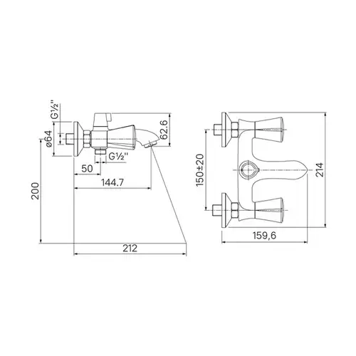 Смеситель ванны короткий излив Iddis Bounce BOUSB02i02WA - almatherm.kz