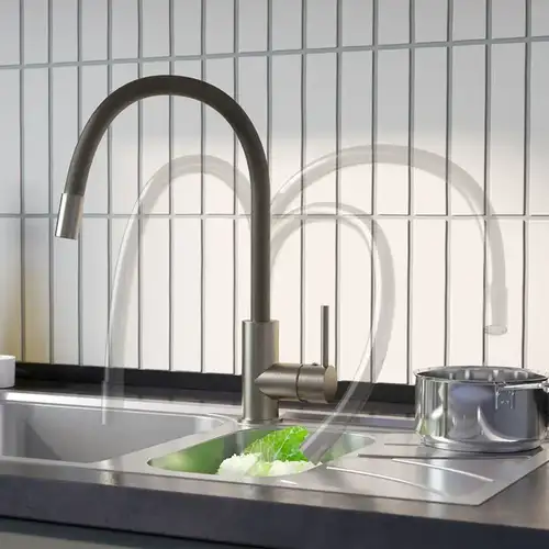 Смеситель кухни гибкий излив сатин Iddis Kitchen 360 K36BNJ0i05 - almatherm.kz