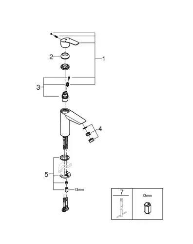 Смеситель раковины Grohe Eurosmart 23324003 - almatherm.kz