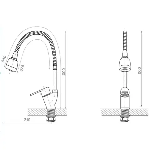 Смеситель кухни гибкий излив Divic DV 4-4-I - almatherm.kz