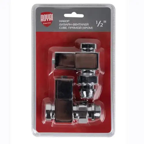 Радиатор клапаны түзу 1/2 дюймдік хромды Royal Thermo CUBE - almatherm.kz