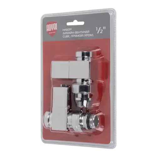 Радиатор клапаны түзу 1/2 дюймдік хромды Royal Thermo CUBE - almatherm.kz