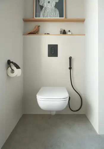 Лейка гигиеническая с кронштейном и шлангом черная матовая Grohe Tempesta-F 1025302431 - almatherm.kz