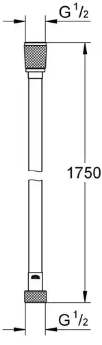 Душевой шланг 1.75 м ПВХ темный графит глянец Grohe Silverflex 28388A01 - almatherm.kz