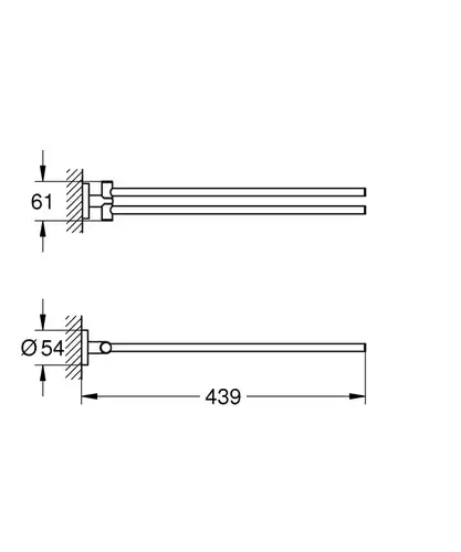 Полотенцедержатель двойной холодный рассвет глянец Grohe Essentials 40371GL1 - almatherm.kz
