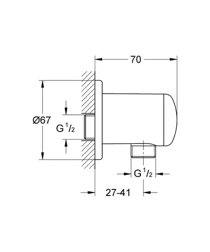 Подключение для душевого шланга хром Grohe Relexa 28671000 - almatherm.kz