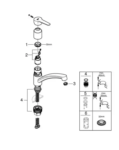 Смеситель кухни Grohe BauEco 31680000 - almatherm.kz