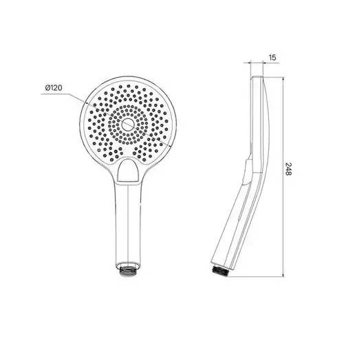 Душевая лейка 3 режима круглый хром Iddis Optima OPH12CPi18 - almatherm.kz