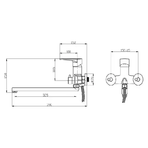 Смеситель ванны Divic DV B38-7-A - almatherm.kz